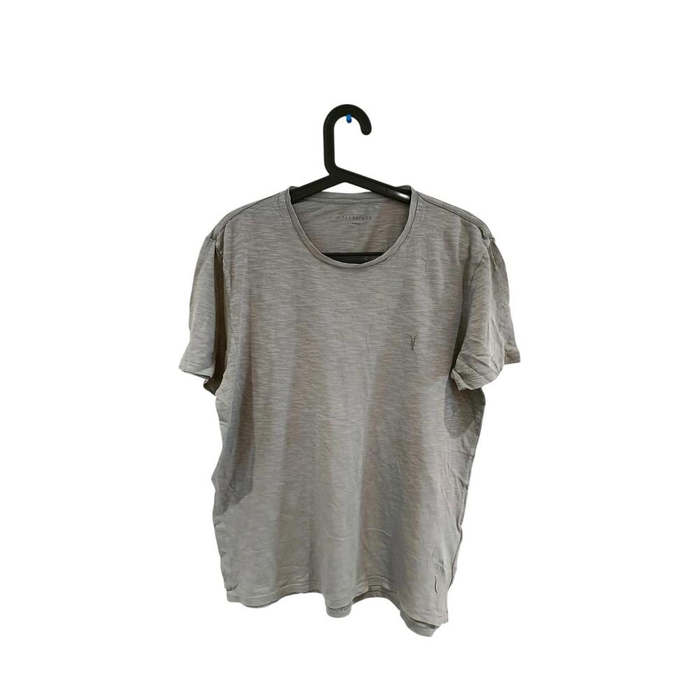 AllSaints T-Shirt Men M Grey Short Sleeve Logo Casual M6